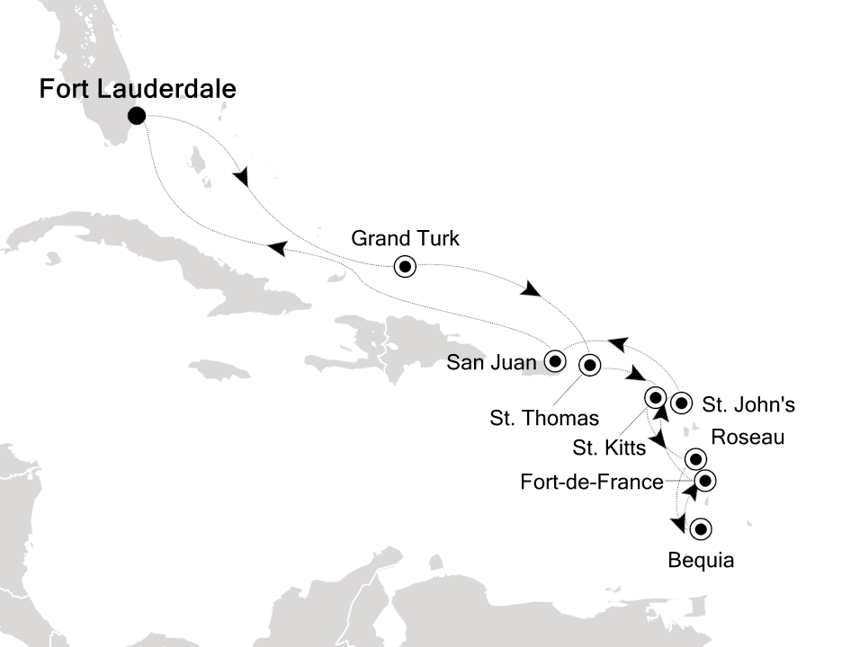 Caribbean & Central America Cruise Itinerary Map