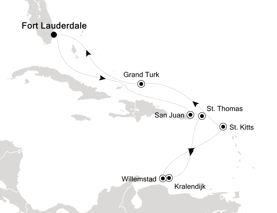 Caribbean & Central America Cruise Itinerary Map