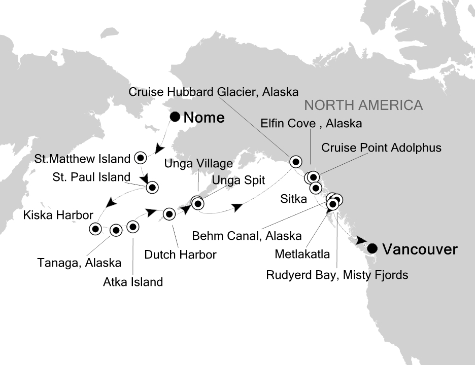 Arctic and Greenland Cruise Itinerary Map